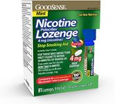 GoodSense Mini Nicotine Polacrilex Lozenge, 4 mg (nicotine), Stop Smoking Aid, Mint Flavor; quit smoking with mint nicotine lozenge, 81 Count