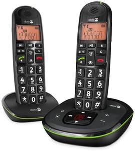 Doro PhoneEasy 105wr Téléphone sans Fil pour Seniors avec Grandes Touches, Son Amplifié et Répondeur Intégré (Noir) [Version Française] (Noir Duo)