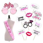 Party Propz Bride To Be Decoration Set Combo - 12 Pcs Bachelorette Party Decorations Supplies | Bride To Be Props | Bride To Be Props for Bachelorette Party | Bride To Be Sash Bachelorette Party Props