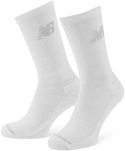 New Balance Unisex 3 Pack Crew Socks, White, L UK