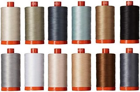 Christa Quilts Piece and Quilt Neutrals Aurifil Thread Kit 12 Large Spools 50 Weight CW50PQN12, Assorted, 12 count (pack of 1)