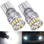 HSUN T10 501 LED Side Light Bulbs 12V-24V W5W 194 175 168 12961 Extremely Bright Canbus Error Free Car Side Marker Indicator Backup Interior Dome Reading Lamp,2 Pack 6000K White