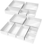 DIMJ Baby Clothes Organiser for Drawers - 12 Pack Fabric Wardrobe Storage Organiser Dresser Drawer Dividers Clothes Sock Storage for Bedroom,Desk,Wardrobe(White)