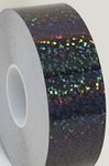 Roll of Sparkle Tape, 1 inch x 50 feet, Holographic Glitter, Sequins (Black)