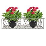 D&V ENGINEERING - Creative in innovation Metal Railings Freestanding Tiered Shelf Pot Stand/Flower Plant Display Stand For Multiple Plants Balcony (Adjustable Hanger - Grey),Standard