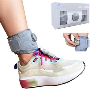 Crencha Upgraded Drop Foot Brace for Walking with Shoes for Women/Kids, Gray Reinforced Stepless Knob Adjustable Step Foot Orthosis Brace and 3-point Stability, Fits for Right/Left Foot (1, Medium)