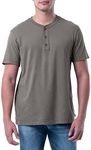 Lee Men's Short Sleeve Soft Washed Cotton Henley T-Shirt, Smocked Pearl, Medium