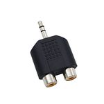 Electronic Spices Single 3.5mm male to 2 RCA female dual splitter interface audio connector pack of 1pcs