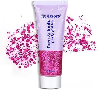 TEOYALL Long Lasting Rose Body Glitter Holographic Sparkling Cosmetic Grade Chunky Glitter for Face Hair (Rose)