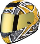 HJC Helmets HJ-17 Unisex-Adult Flip-Up-Helmet-Style Replacement Helmet Face Shield (Gold,One Size)