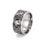 Amaxer Tree of Life Odin's Raven Vintage Ring Viking Celtic Knot Rings Ancient Nordic Stainless Steel Jewelry for Men Size 7-13, Stainless Steel, No Gemstone