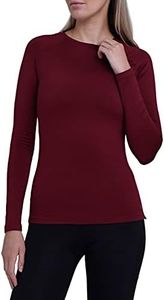 TCA Women's SuperThermal Long Sleeve Performance Base Layer Running Training Top - Cabernet, Medium