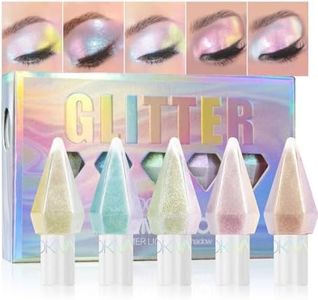 MooGlamor 5 Pcs Glitter Eyeliner Liquid Eyeshadow Diamond Colorful Set with Shimmer and Waterproof for Gift Eye Glitter Makeup