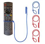 Remote Pigtail | Never Misplace Your Remote Again | Remote Tether | Lost Remote Solution | Fits Apple, Samsung, Sony, LG, Dyson and Other remotes | Silicone | 4-Pack (2 Blue & 2 Red)