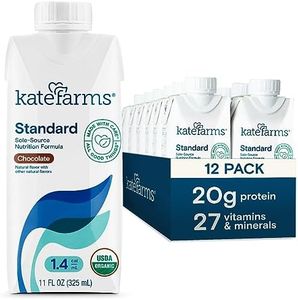 KATE FARMS Organic 1.4 High Calorie Nutrition Shake, Chocolate, 20g Protein, 27 Vitamins and Minerals, Meal Replacement, 11 oz (12 Pack)