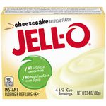 Jell-O Instant Pudding and Pie Filling, Cheesecake, 3.4-Ounce Boxes (Pack of 6)