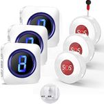 Personal Alarm Call Bell, 1,000ft Wireless Caregiver Pager with 3 Panic SOS Call Alarm Buttons for Elderly with 55 Melodies, 5 Volume Levels LED Flash for Home with 3 Receivers