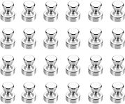 24 Pack Magnetic Push Pins, Refrigerator Magnets, Brushed Nickel Push Pin Magnets, Perfect for Whiteboards, Refrigerator, Map, Lockers, Home, School & Office Use