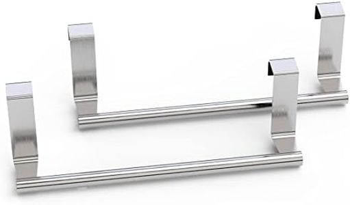 Towel Rack for Cabinet, Strong Steel Kitchen Over Cabinet Towel Bar Holder, 9" Wide - 2 Pack