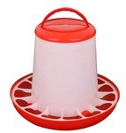 Chicken feeder 1kg 3kg 6kg & drinker/waterer 1L 3L 6L Poultry Hen Bird Red feed water containers accessories (1kg feeder)