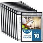 10 Pack Job Ticket Holders 8 1/2 x 11 - Work Order Plastic Sleeves for Documents - Shop Ticket Holders - Dry Erase Pocket Sleeves - Dry Erase Pockets - Dry Erase Sleeves - Clear Pocket Sleeves