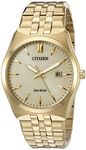 Citizen Eco-Drive Corso Quartz Men's Watch, Stainless Steel, Classic, Gold-Tone (Model: BM7332-53P)