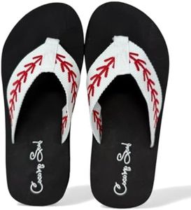 Cocomo Soul Baseball Flip Flops | Embroidered Baseball Flip Flops | Baseball Slippers | Baseball Sandals | Baseball Flip Flops for Women (11)