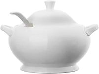 Ambrosia Ashton Porcelain Soup Tureen with Lid & Ladle 3L White