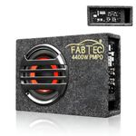 FABTEC 8" Active Under Seat Subwoofer for Cars Built-in Amplifier Compact Grey Bass Tube 200W RMS Power