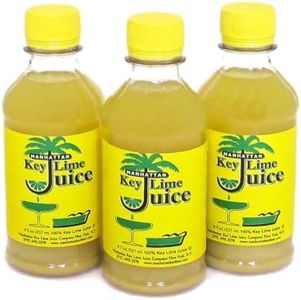 Manhattan Key Lime Juice 8 Oz – All-Natural, Fresh for Baking & Mixing Beverages, 3 Bottles