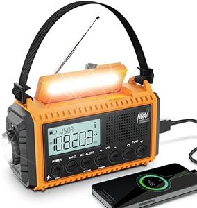 Emergency Radio,5000 Digital Weather Radio with AM/FM/NOAA/SW,SOS Survival Portable Radio,5 Way Powered Solar Hand Crank Radio with USB Charger, Flashlight, Reading Lamp, Headphone Jack for Outdoor