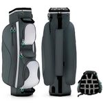 SPOTRAVEL Golf Cart Bag, Golf Club Bag with 14 Top Dividers & 7 Zipped Pockets, Lightweight Portable Golf Bag for Men and Women (Grey，34 cm x 29 cm x 90 cm)