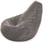 Gilda High Back Gaming Chair Bean Bag Delivered Filled Corduroy (Grey)