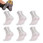 Self Heating Socks,Heated Socks,Foot Massage Thermotherapeutic Sock,Magnetic Socks,Tourmaline Slimming Health Sock (White)