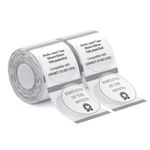 NIIMBOT 2 Rolls Labels for B1/B21/B3S Label Maker, 50 x 50 mm (1.97'' x 1.97'') 150 Labels/Roll, Thermal Label Tape for Home Office Small Business Labeling Tape Replacement(Clear Round)