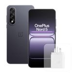 OnePlus Nord 5 Smartphone 8GB RAM 256GB Storage, 6.83" 144Hz AMOLED, Snapdragon 8s Gen 3, 50MP Dual Camera, 5200mAh Battery, with 80W Charger, Grey