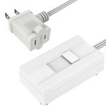 TOPGREENER Table-Top Plug in Dimmer Switch for Table or Floor Lamps, Slide Control, works with Incandescent and Dimmable LED 360 Watt Bulbs Off at lowest dim, 6ft Cord, 120V 60Hz, TGTTDL300-W, White