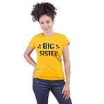 Hangout Hub Women's Round Neck T-shirt Big Sister (Yellow;X-Large (40) ;) Pack of 1 Family T-shirt