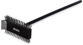 Carlisle 4029000 Broiler Master Grill Brush, Stainless Steel Bristles, 30.5" Length, Hardwood and Handle, Black