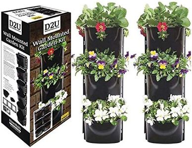 Directly2U Wall Mounted Vertical Garden Kit Home Planter Herbs Flowers 6 Hanging Plant Pots, Easy to Install and Perfect for Homes and Workspace Including Wall Panel Hanging, Eco-Friendly