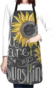 Waldeal Sunshine Kitchen Cooking Apron Waterproof Chef Bib Apron Adjustable with 2 Pockets for Men Women