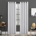 Sun Zero Soho Blackout Energy Efficient Grommet Curtain Panel, Dove White, 54" x 84" Pair, Total 108" x 84"