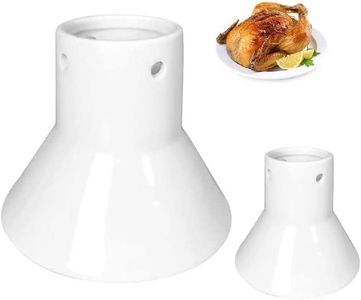 Plutreas Ceramic Chicken Roaster Rack Beer Can Chicken Stand Vertical Poultry Chicken Cooking BBQ Accessories (2 Pcs)