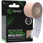 Hiking and Running Thin Moleskin for Blisters. 2023 DEKA Fit World Champion & Spartan Elite Ultra Champion's Choice of Moleskin for Feet. 2477 Square Centimeters of Super Adhesive Mole Skin Tape.