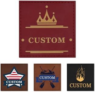 JCYIF Custom Leather Patch Personalized Patches for Hats Leather Tags with Adhesive Repair Labels with Color Printing Square