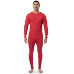 Indera 865USLGRD Men's Cotton 1 x 1 Rib Union Suit, Red, Large