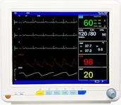 Hemodiaz Dr Diaz Multi Parameters PM12 12.1 Inch Patient Monitor Machine for Home Hospital Clinic | Hospital-Grade Health Monitoring Device | ECG, SpO2, NIBP, Respiration, Temperature |