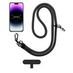 GadgetBite Phone Lanyard for Mobile Strap String Multipurpose Hand Wrist Strap Cross Body Shoulder Strap for Hands Free Carrying Keychain for Cellphone Camera Keys ID Cards USB Flash Drive - Black