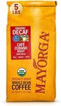 Mayorga Decaf Dark Roast Coffee 5lb Bag Café Swiss Water Decaffeinated Cubano Roast Coffee 100% Arabica Whole Coffee Beans - Smoothest Organic Coffee - Specialty Grade, Non-GMO, Direct Trade