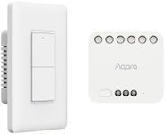 Aqara Dual Relay Module T2 and Smart Light Switch (No Neutral, Double Rocker) kit,Dry Contact Mode for Garage Doors and Boilers,Light Switch & Roller Shade Switch,Supports Homekit and Alexa